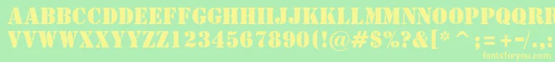 StStencil Font – Yellow Fonts on Green Background