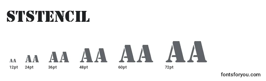 StStencil Font Sizes