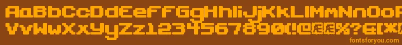 GaposisSolidBrk Font – Orange Fonts on Brown Background