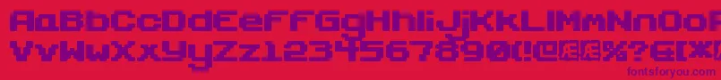 GaposisSolidBrk-Schriftart – Violette Schriften auf rotem Hintergrund