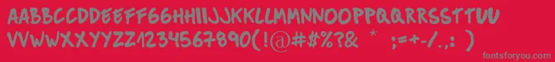 フォントMuckySans – 赤い背景に灰色の文字