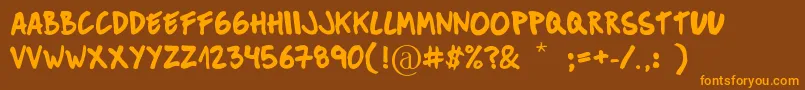 MuckySans Font – Orange Fonts on Brown Background
