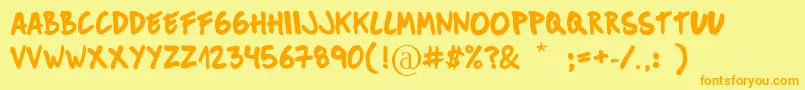 MuckySans Font – Orange Fonts on Yellow Background