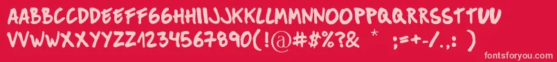 MuckySans Font – Pink Fonts on Red Background