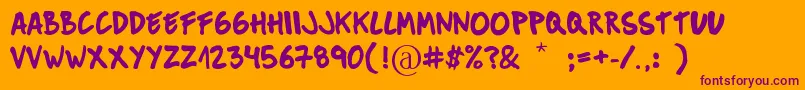 MuckySans Font – Purple Fonts on Orange Background