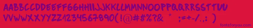 MuckySans Font – Purple Fonts on Red Background