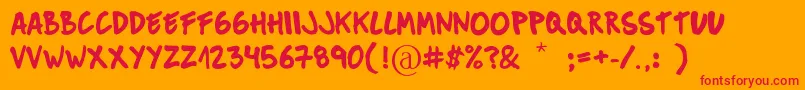 MuckySans Font – Red Fonts on Orange Background