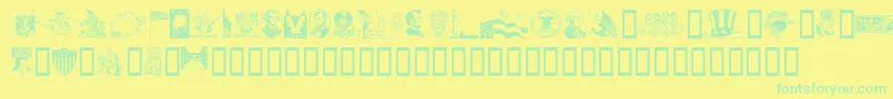 Americanic Font – Green Fonts on Yellow Background