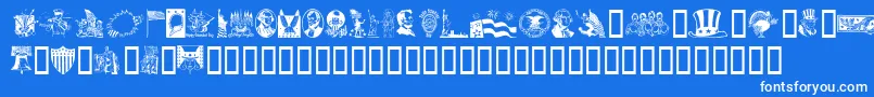 Americanic Font – White Fonts on Blue Background