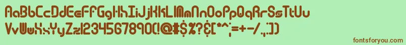 TechnoOverloadBrk Font – Brown Fonts on Green Background