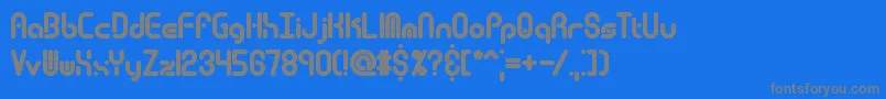 フォントTechnoOverloadBrk – 青い背景に灰色の文字