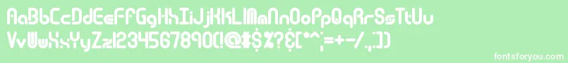 TechnoOverloadBrk Font – White Fonts on Green Background