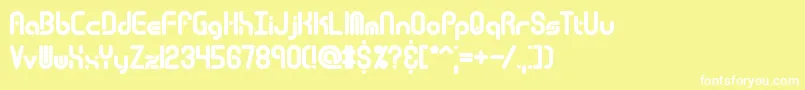 TechnoOverloadBrk Font – White Fonts on Yellow Background