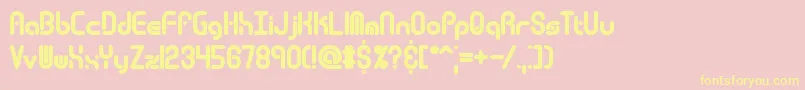 TechnoOverloadBrk Font – Yellow Fonts on Pink Background