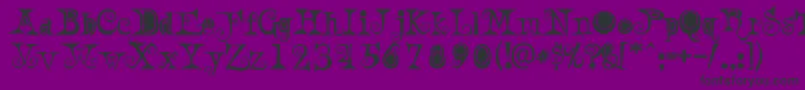 フォントAWeirdParty – 紫の背景に黒い文字