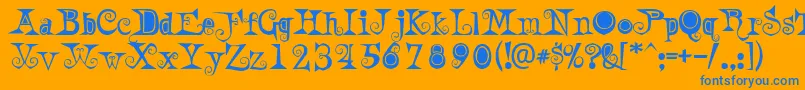 AWeirdParty Font – Blue Fonts on Orange Background