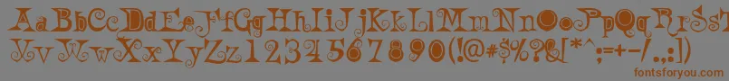 AWeirdParty Font – Brown Fonts on Gray Background