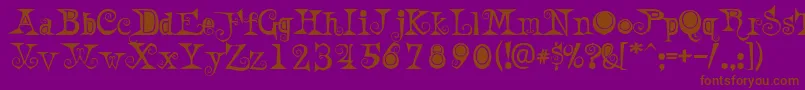 AWeirdParty Font – Brown Fonts on Purple Background