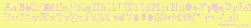 AWeirdParty Font – Pink Fonts on Yellow Background