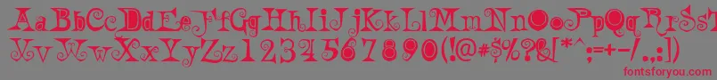 AWeirdParty Font – Red Fonts on Gray Background