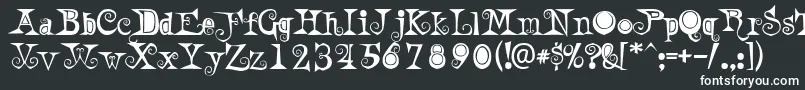 AWeirdParty-fontti – valkoiset fontit mustalla taustalla