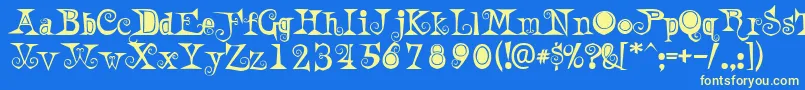 AWeirdParty Font – Yellow Fonts on Blue Background