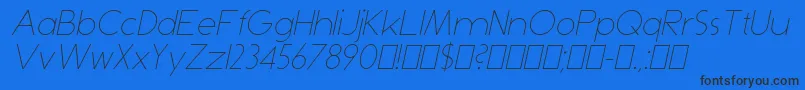 DominikThinItalic Font – Black Fonts on Blue Background