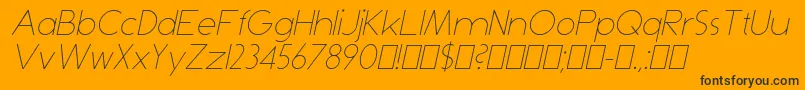 DominikThinItalic Font – Black Fonts on Orange Background