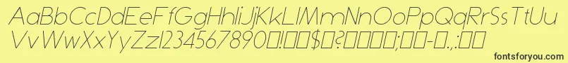 DominikThinItalic Font – Black Fonts on Yellow Background