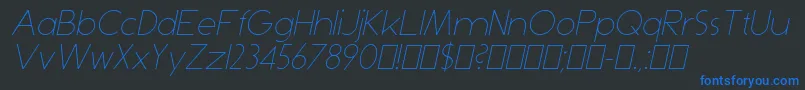 Шрифт DominikThinItalic – синие шрифты на чёрном фоне