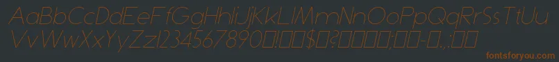 DominikThinItalic Font – Brown Fonts on Black Background