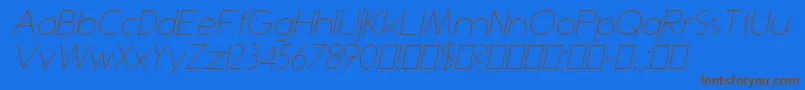 More about DominikThinItalic Font DominikThinItalic Font – Brown Fonts on Blue Background