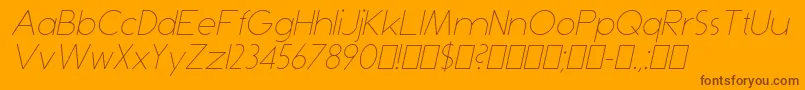 DominikThinItalic Font – Brown Fonts on Orange Background