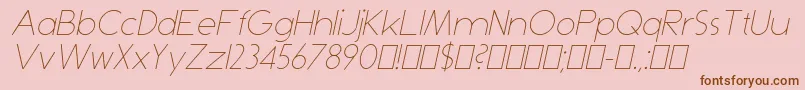 DominikThinItalic Font – Brown Fonts on Pink Background