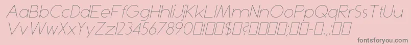 DominikThinItalic Font – Gray Fonts on Pink Background