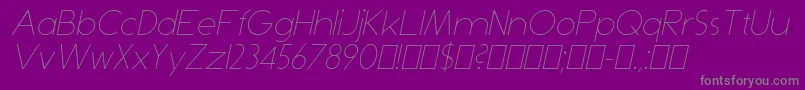 DominikThinItalic Font – Gray Fonts on Purple Background