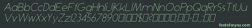 DominikThinItalic Font – Green Fonts on Black Background