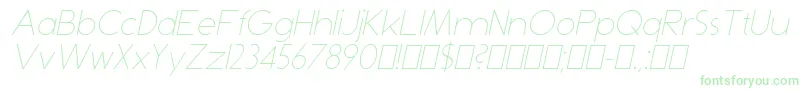 DominikThinItalic Font – Green Fonts on White Background