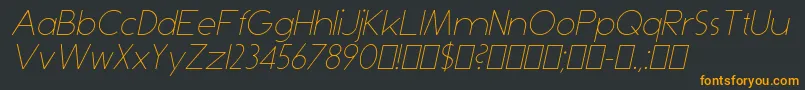DominikThinItalic Font – Orange Fonts on Black Background