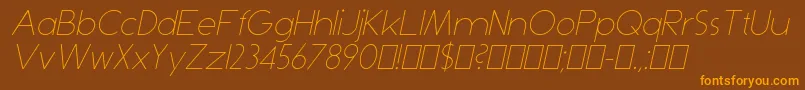 DominikThinItalic Font – Orange Fonts on Brown Background