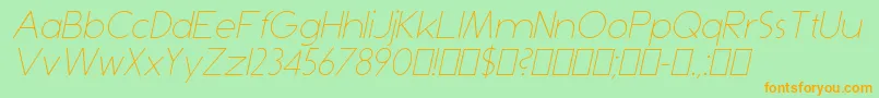 DominikThinItalic Font – Orange Fonts on Green Background