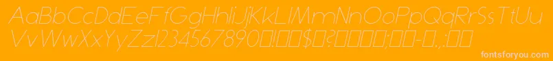 DominikThinItalic Font – Pink Fonts on Orange Background