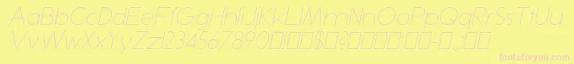 DominikThinItalic Font – Pink Fonts on Yellow Background