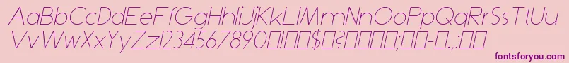 DominikThinItalic Font – Purple Fonts on Pink Background