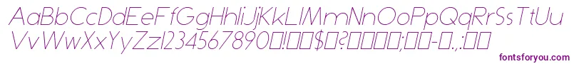 DominikThinItalic Font – Purple Fonts on White Background