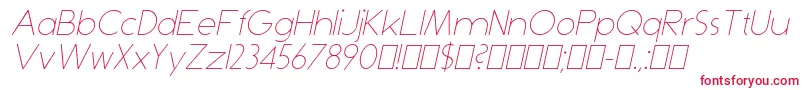 フォントDominikThinItalic – 赤い文字