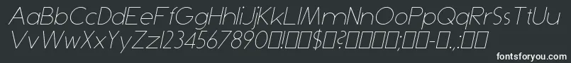 フォントDominikThinItalic – 黒い背景に白い文字