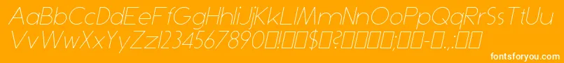 DominikThinItalic Font – White Fonts on Orange Background