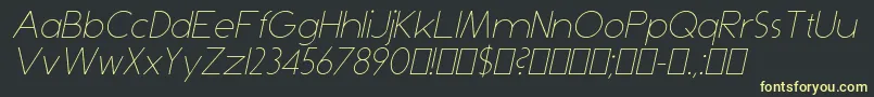 Więcej informacji o czcionce DominikThinItalic Czcionka DominikThinItalic – żółte czcionki na czarnym tle