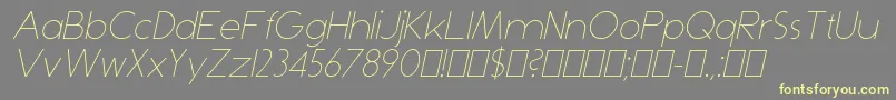 DominikThinItalic Font – Yellow Fonts on Gray Background